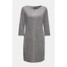Robe Fourreau Grise en Similicuir Stretch - Aspect Daim Velouté