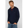 Sweat à Capuche Zippé Bleu Marine 100% Coton Bio - Coupe Regular