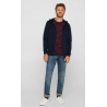 Sweat à Capuche Zippé Bleu Marine 100% Coton Bio - Coupe Regular