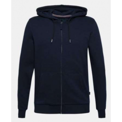 Sweat à Capuche Zippé Bleu Marine 100% Coton Bio - Coupe Regular