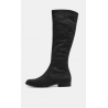Bottes Stretch Noires Aspect Daim - Hauteur 33cm - Confort Extensible
