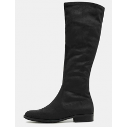 Bottes Stretch Noires Aspect Daim - Hauteur 33cm - Confort Extensible