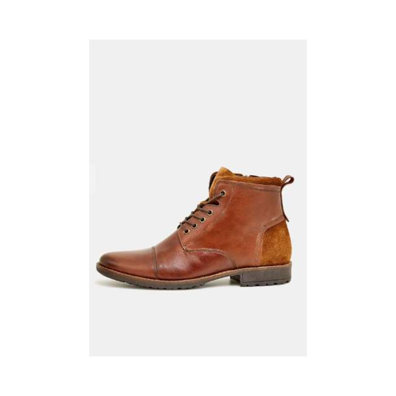 Bottines Homme en Cuir de Buffle Marron - Semelle Profilée & Zip