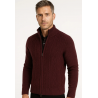 Cardigan Zippé Bleu Marine 100% Coton Bio - Finitions Rayées