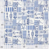Tissu Coton Enduit Maritime Bleu Acier - Coupon 2m | DECOMOD