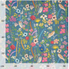 Tissu Extérieur Dralon Oiseaux & Fleurs Bleu Acier | Qualité UV